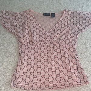 Pink New York & Company Mesh Blouse!